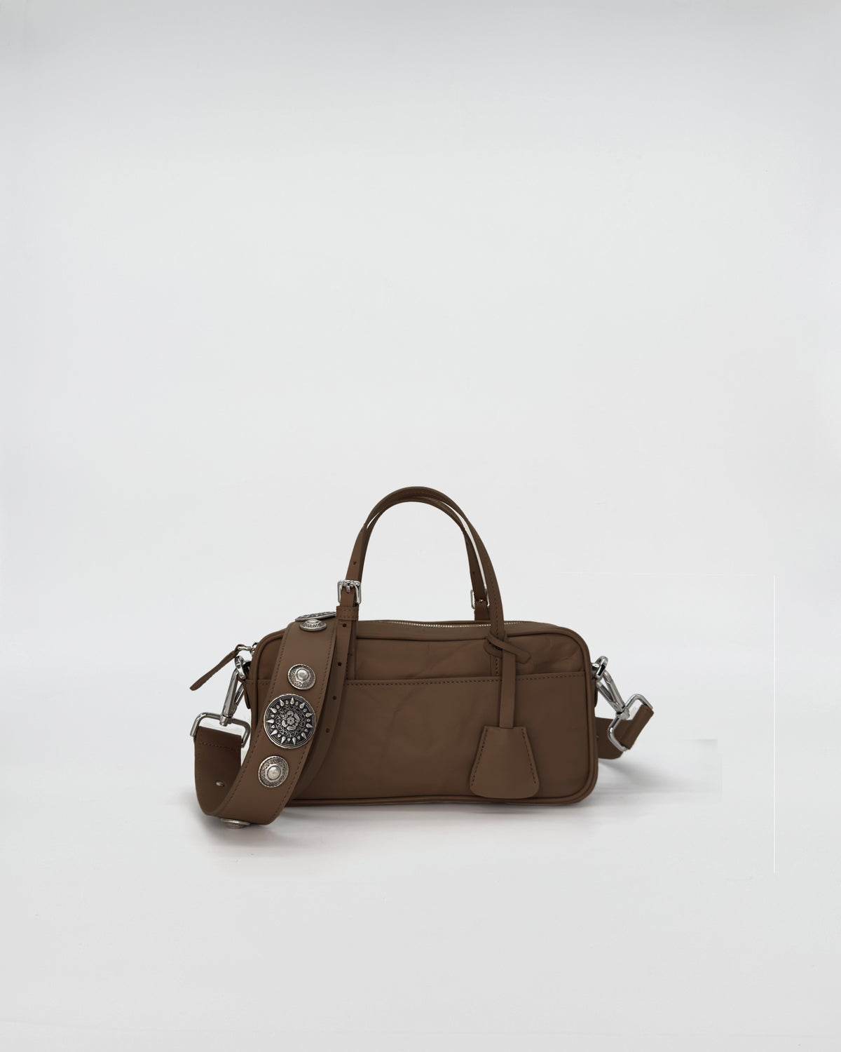 Borsa ASIA VITELLO LAVATO TRACOLLA ROCK in pelle lavata, design versatile e funzionale, colore marrone.