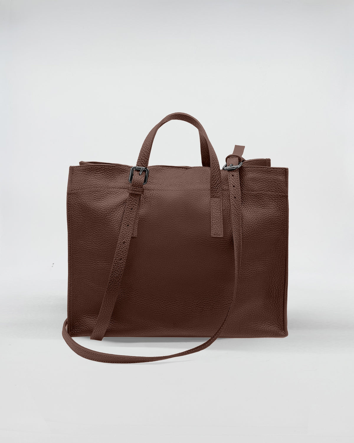 AXEL SMALL elegante borsa da ufficio in pelle marrone con manici e tracolla regolabile