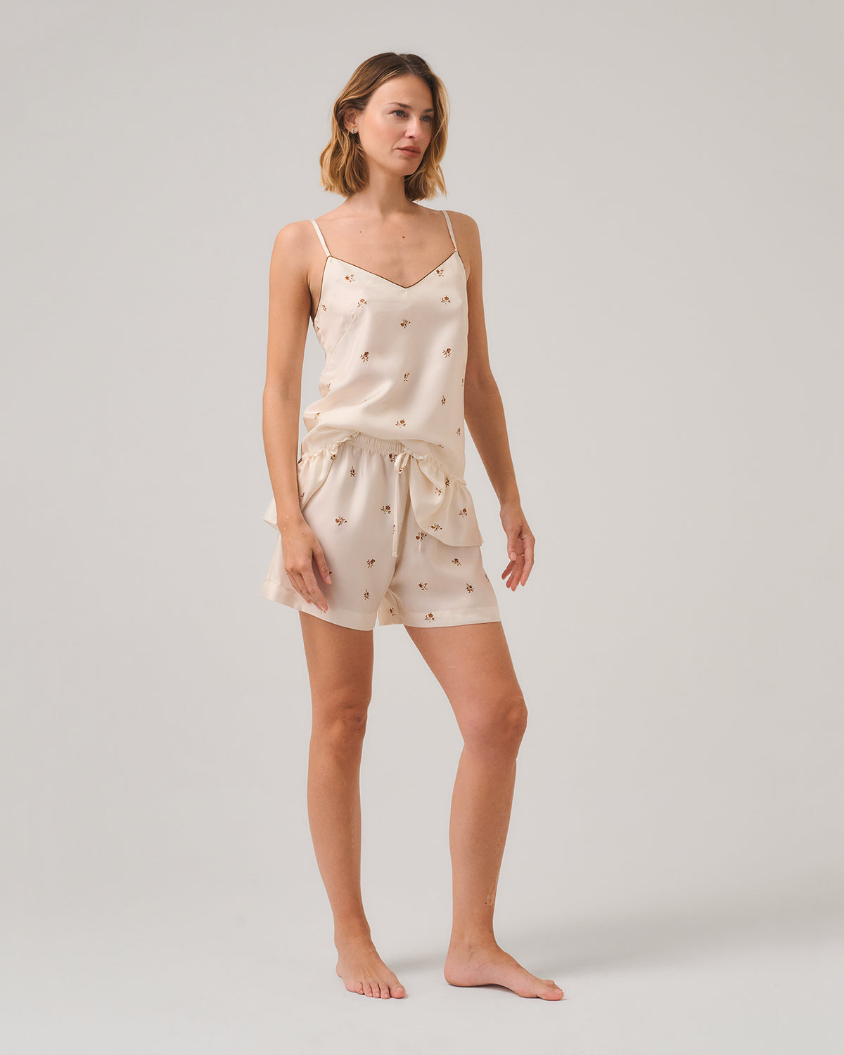 SHORTS PHILO SETA STAMPA MICROFIORI