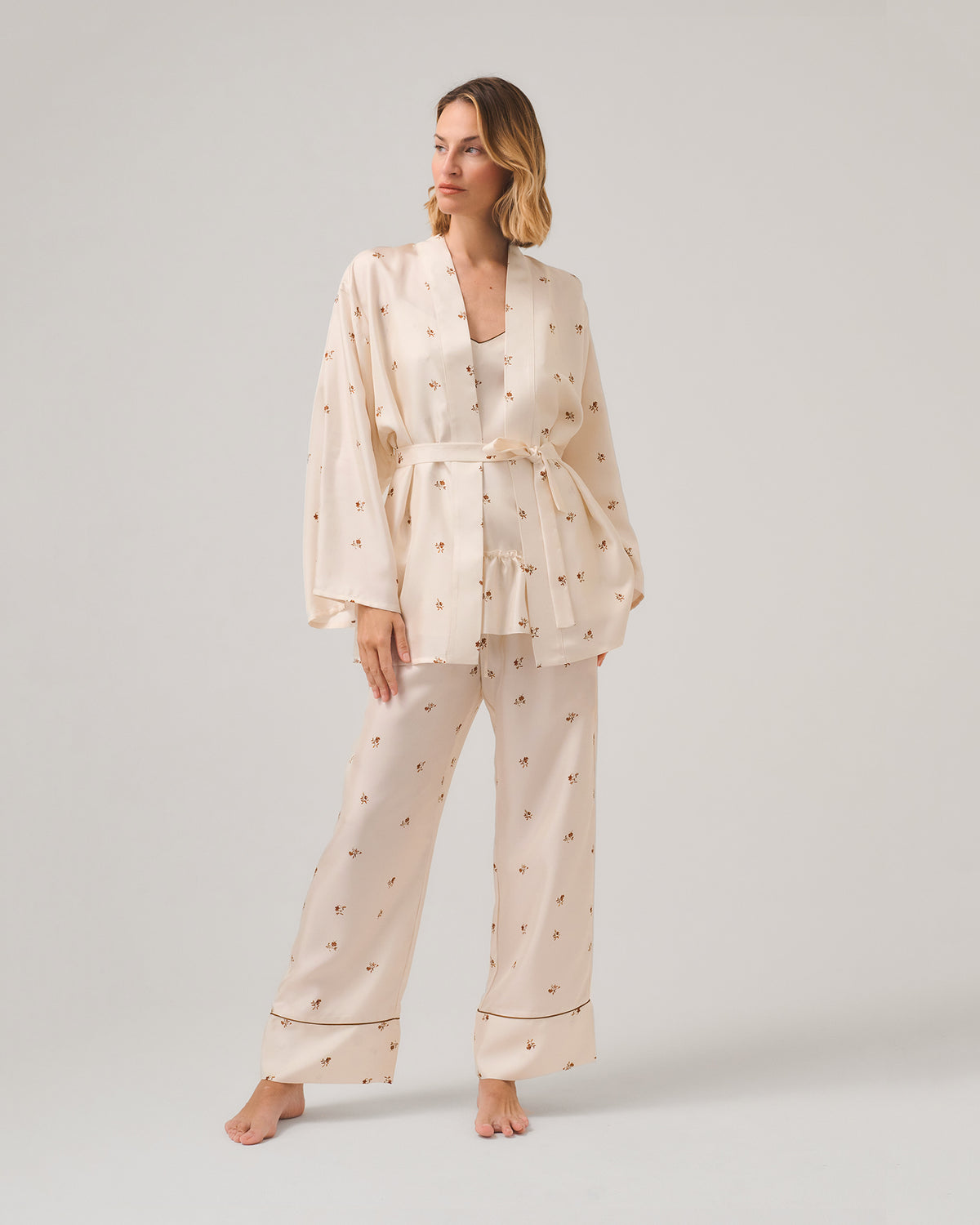 KIMONO MAIA SETA STAMPA MICROFIORI