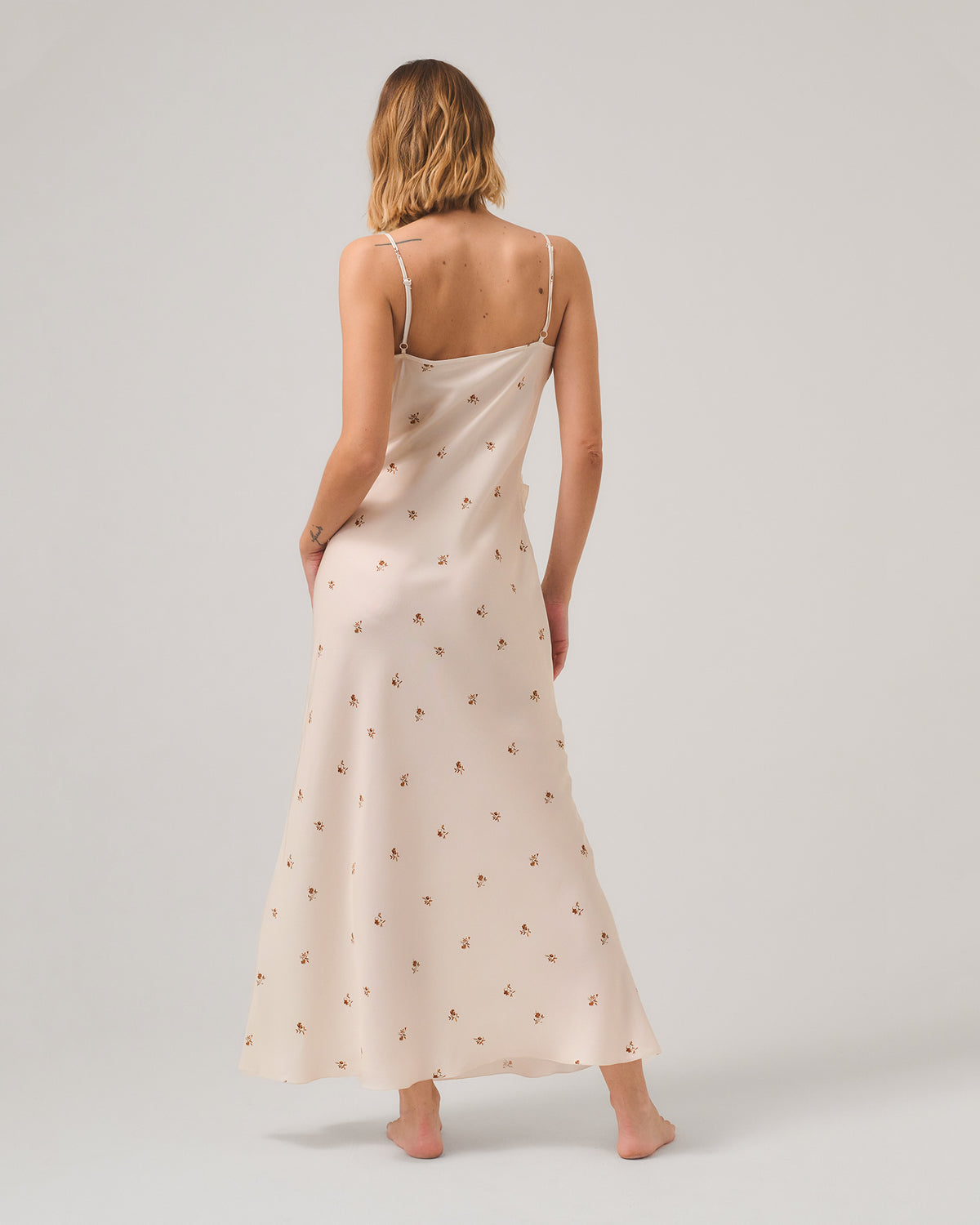SLIP DRESS SIBILLA SETA STAMPA MICROFIORI