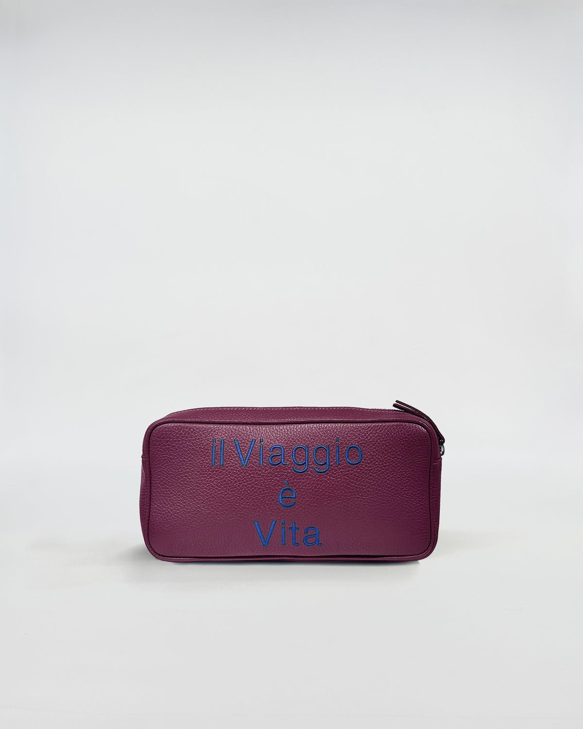 Beauty in pelle personalizzato elegante in pelle viola con ricamo Il Viaggio e Vita.