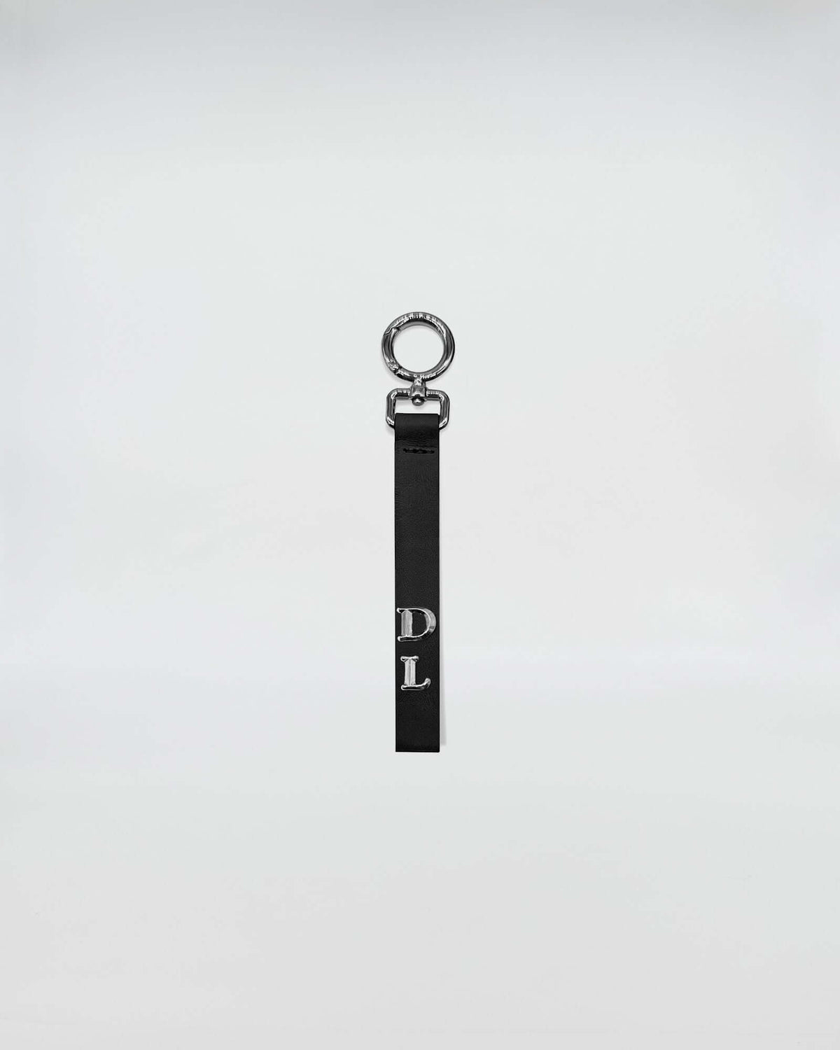 PORTACHIAVI IN PELLE SOLO TUO con anello apribile e personalizzazione iniziali DL.