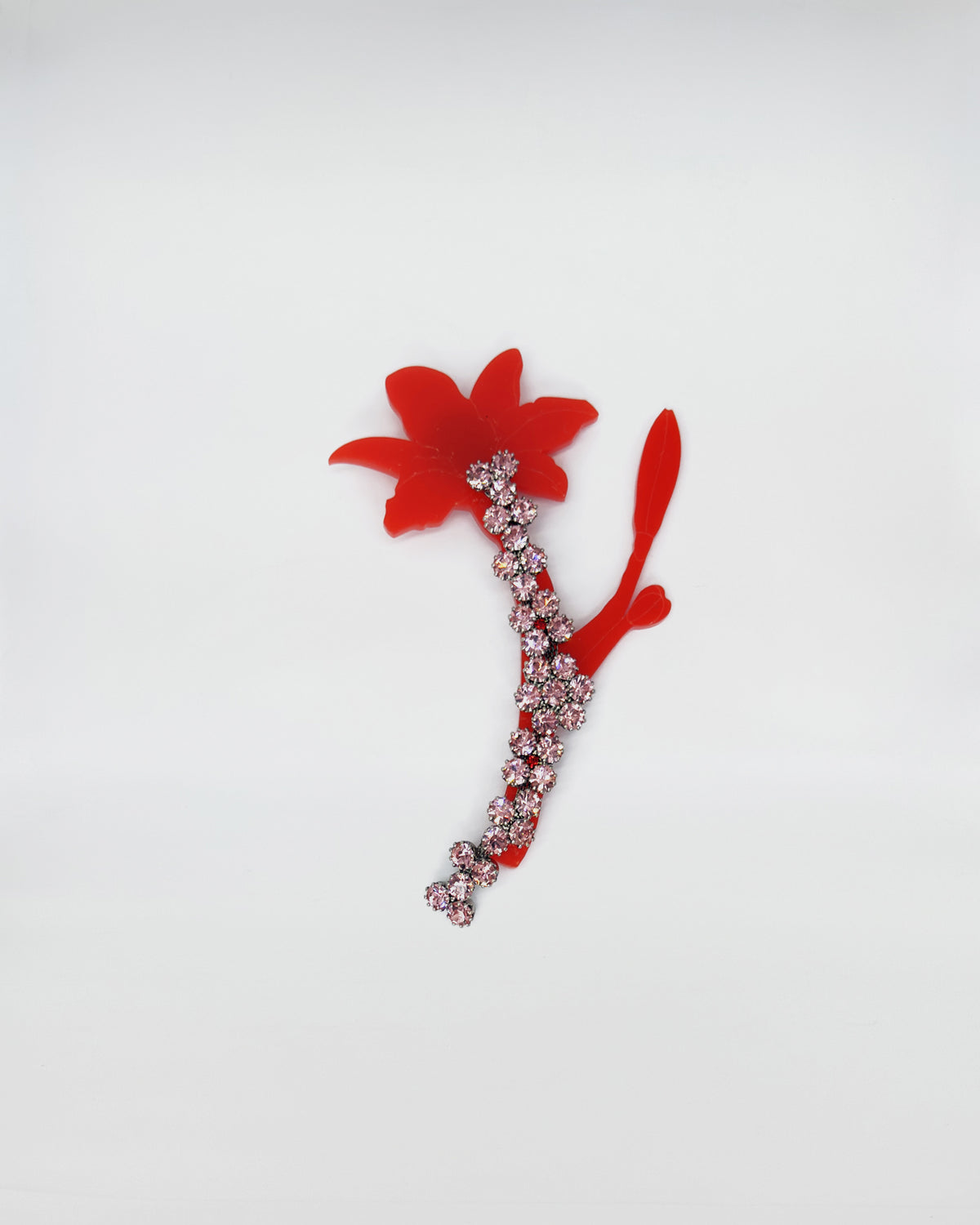 SPILLA PLEXI CON FIORI CRISTALLO