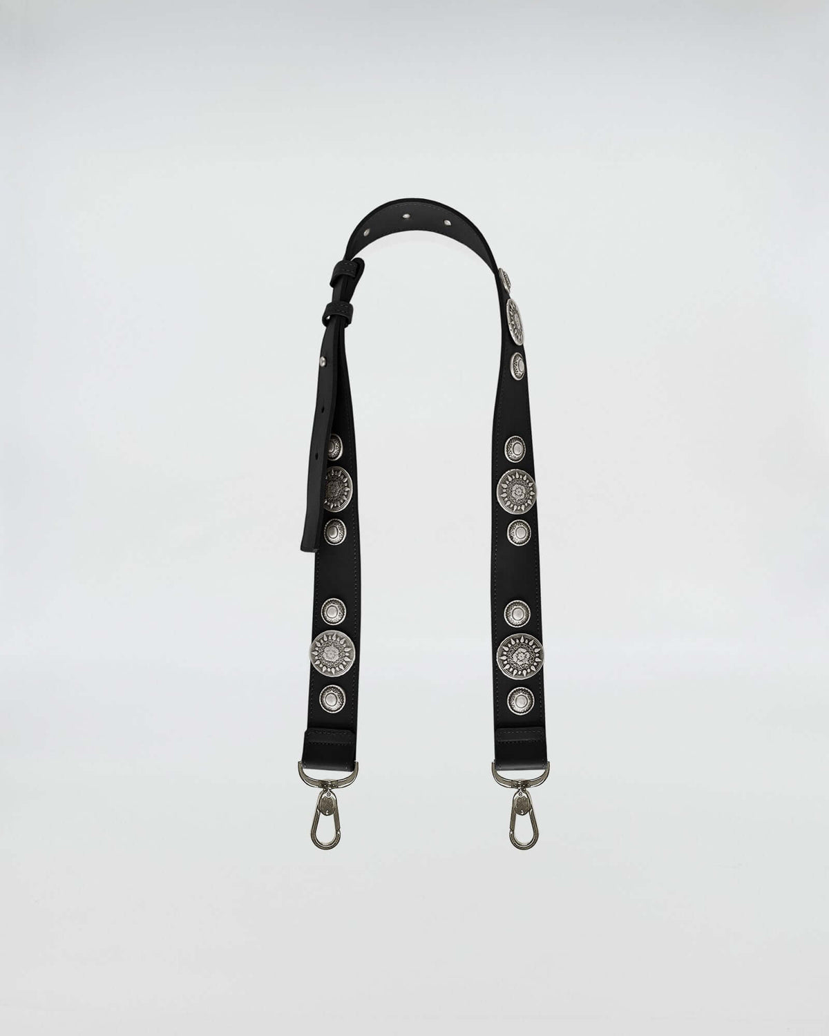 Tracolla regolabile in pelle Rock, design elegante con dettagli decorativi, ideale per borse e utilizzo a spalla.