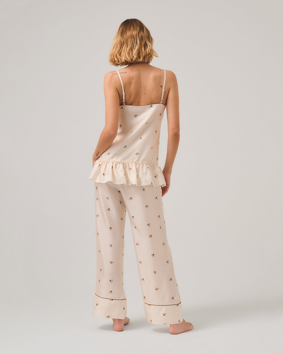 PANTALONE KEOPE SETA STAMPA MICROFIORI