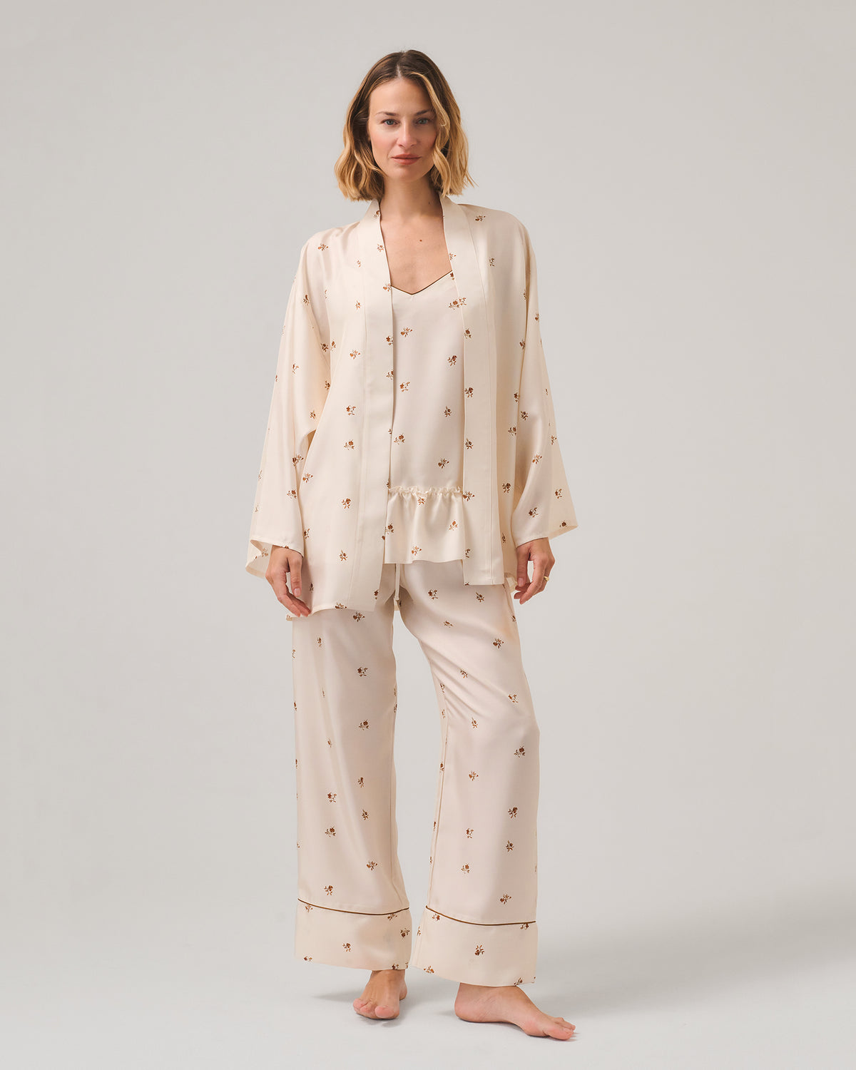 PANTALONE KEOPE SETA STAMPA MICROFIORI