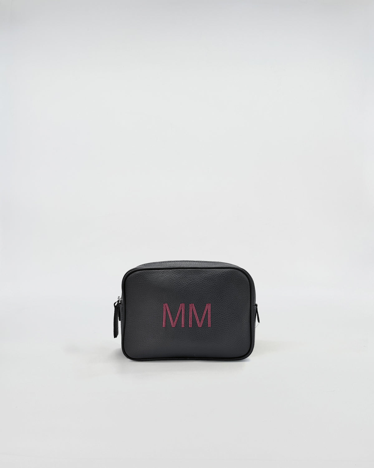 BEAUTY SMALL IN PELLE PERSONALIZZATO black leather bag with personalized initials MM
