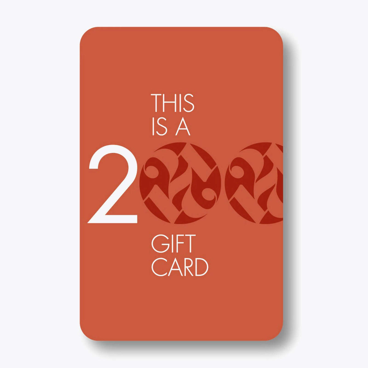 GIFT ORANGE CARD featuring a 200 euro value design and a modern aesthetic.
